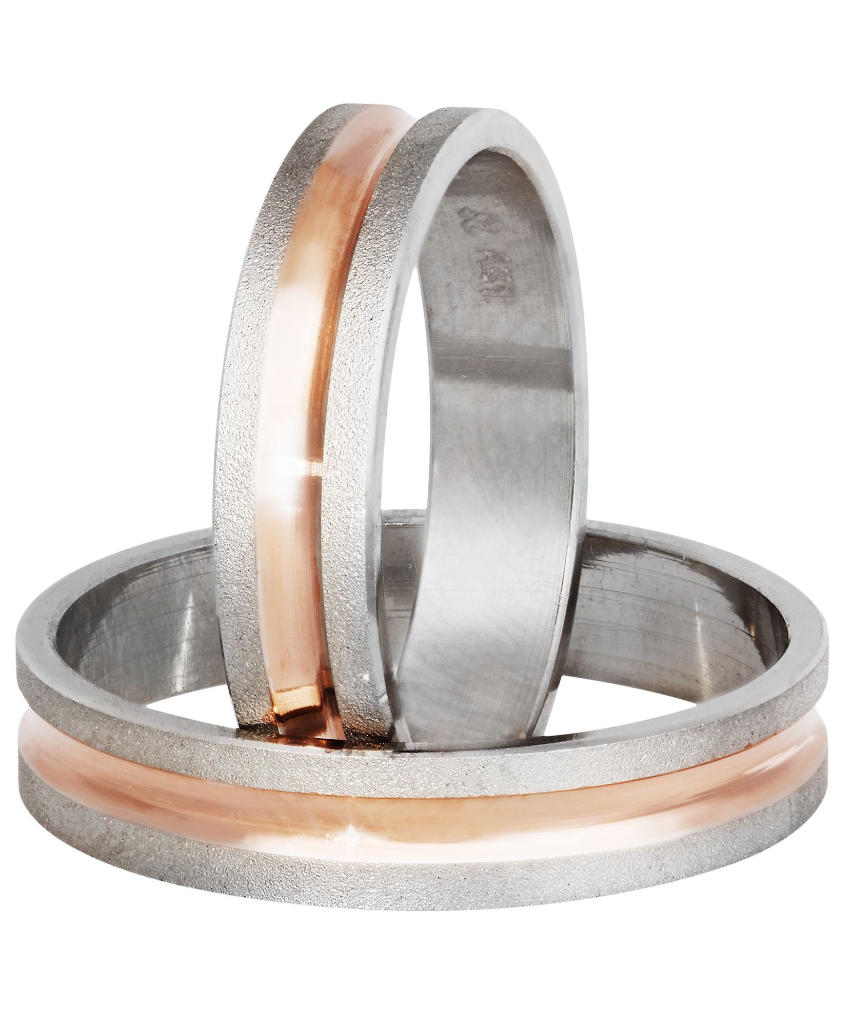 White gold & rose gold wedding rings 4.5mm  (code S67)